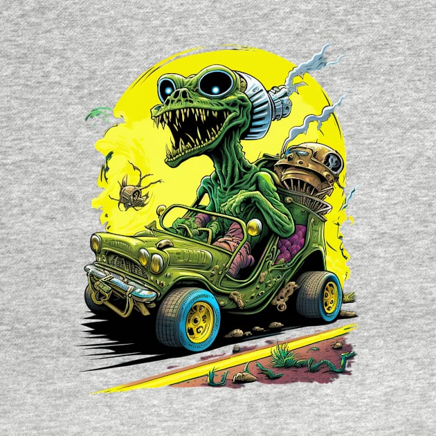 Monster driving a Jeep by pxdg